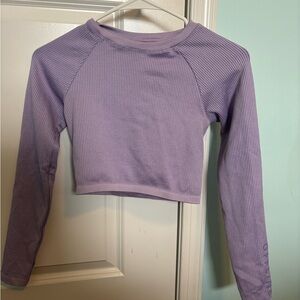 Aerie Offline Purple Long Sleeve Crop Top